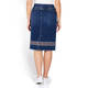 LUISA VIOLA DENIM SKIRT WITH EMBROIDERY 