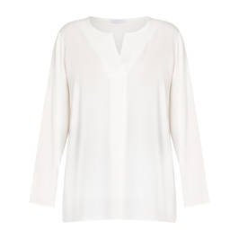 LUISA VIOLA TWILL TOP CREAM  - Plus Size Collection