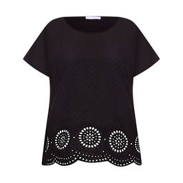 LUISA VIOLA EMBROIDERED TOP BLACK - Plus Size Collection