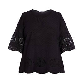 LUISA VIOLA COTTON TUNIC BLACK - Plus Size Collection