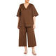 LUISA VIOLA COTTON TWILL CULOTTE BROWN