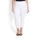 LYSSE WHITE COTTON CROPPED DENIM LEGGING WITH ANKLE ZIPS