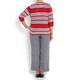 Marina Rinaldi red stripe linen CARDIGAN