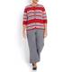 Marina Rinaldi red stripe linen CARDIGAN