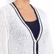 Marina Rinaldi bouclé boyfriend CARDIGAN with navy trim