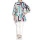 Marina Rinaldi Linen Mix Long patterned Jacket