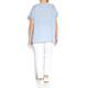 MARINA RINALDI knitted linen sky blue T SHIRT with studs