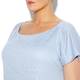 MARINA RINALDI knitted linen sky blue T SHIRT with studs