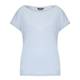 MARINA RINALDI knitted linen sky blue T SHIRT with studs