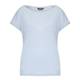 MARINA RINALDI knitted linen sky blue T SHIRT with studs