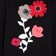 Marina Rinaldi black floral appliqué cotton SWEATER