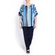 Marina Rinaldi Blue Paint Stripes silk Tunic