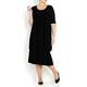 MARINA RINALDI BLACK VERTICAL RIB KNIT TUNIC