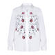 MARINA RINALDI WHITE CLASSIC SHIRT WITH FOLK EMBROIDERY