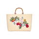 Marina Rinaldi Applique Cotton Tote With Bamboo Handles