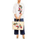 Marina Rinaldi Applique Cotton Tote With Bamboo Handles