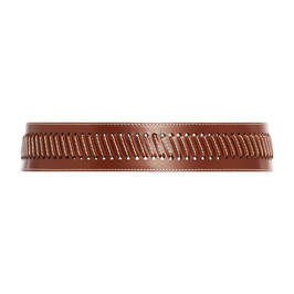 Marina Rinaldi Woven Topstitch Belt Brown - Plus Size Collection