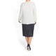 MARINA RINALDI CREAM BLOUSE WITH NAVY RUFFLE 