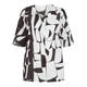 MARINA RINALDI BLACK AND WHITE PURE SILK BLOUSE