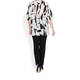 MARINA RINALDI BLACK AND WHITE PURE SILK BLOUSE