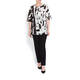 MARINA RINALDI BLACK AND WHITE PURE SILK BLOUSE