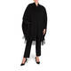 MARINA RINALDI WOOL FRINGED CAPE BLACK