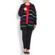 MARINA RINALDI BLACK LUREX STRIPE CARDIGAN