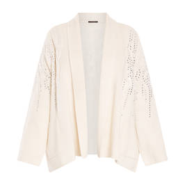 Marina Rinaldi Wool Mix Beaded Cardigan Ivory - Plus Size Collection