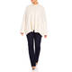 Marina Rinaldi Wool Mix Beaded Cable-Knit Sweater Ivory