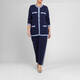 Marina Rinaldi Cotton Blend Cardigan Navy