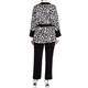 Marina Rinaldi Leopard Print Intarsia Cardigan Black and White 