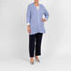 MARINA RINALDI NAVY PULL ON FRONT CREASE TROUSER 
