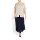PER TE BY KRIZIA PLEATED GEORGETTE MIDI SKIRT NAVY