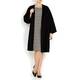 Marina Rinaldi black double face cashmere blend COAT