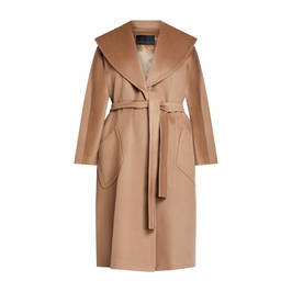 Marina Rinaldi Double Face Wool Coat Champagne - Plus Size Collection