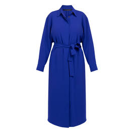 Marina Rinaldi Compact Triacetate Shirt Dress Cobalt  - Plus Size Collection
