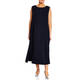 Marina Rinaldi Tailored Triacetate Dress Navy Optional Sleeve