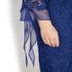MARINA RINALDI blue LACE DRESS WITH CHIFFON CUFF