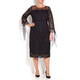 MARINA RINALDI BLACK LACE DRESS WITH CHIFFON CUFF