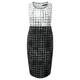 MARINA RINALDI MONOCHROME SILK DRESS