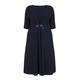 MARINA RINALDI NAVY TRIACETATE EYELET FRONT TIE DRESS