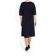 MARINA RINALDI NAVY TRIACETATE EYELET FRONT TIE DRESS