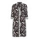 MARINA RINALDI BLACK AND WHITE PRINT, PURE SILK DRESS