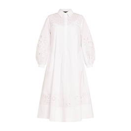 Marina Rinaldi Embroidered Cotton Dress White - Plus Size Collection