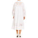Marina Rinaldi Embroidered Cotton Dress White