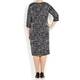 MARINA RINALDI SQUIGGLE PRINT SHIFT DRESS