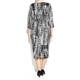 Marina Rinaldi black and white jacquard jersey dress