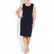 Marina Rinaldi navy sheath DRESS optional sleeves