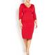 Marina Rinaldi red fitted jersey crepe DRESS