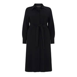 MARINA RINALDI PINSTRIPE SHIRT DRESS BLACK - Plus Size Collection